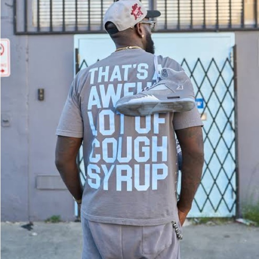 That’s A Awful Lot of Cough Syrup Tee Grey. Brand New.